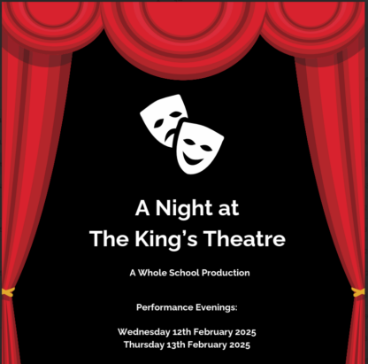 A Night At The King's Theatre: Pre-Order Menu